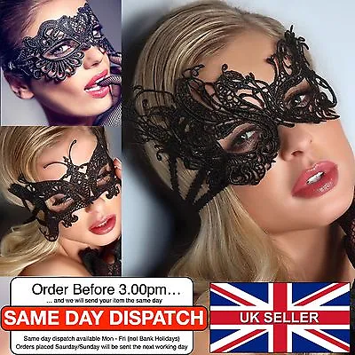 Stunning Venetian Masquerade Lace Eye Mask Halloween Party Sexy Fancy Dress UK • £1.99