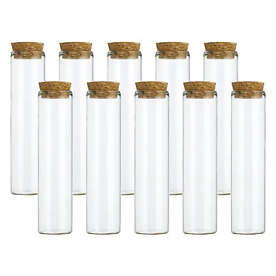 60ml Test Tubes 10pcs 4.72x1.18in Glass Test Tube Containers With Cork Stoppers • $21.47