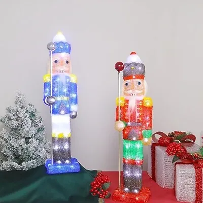 2.3 Ft Nutcracker Acrylic Statue With LED Lights Adapter Waterproof Handcraft • $53.99