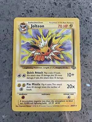 1999 Pokemon Jolteon 20/64 Non Holo TCG WOTC Jungle Rare Vintage NEAR MINT • $12.99