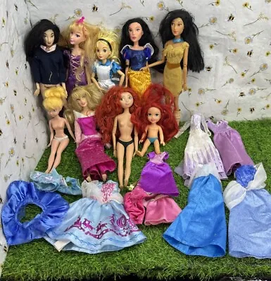 9x Disney Store Princess Dolls Bundle With Some Clothing Mulan Merida Much More • £24.99