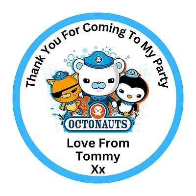 Personalised Birthday Stickers Party Bag Sweet Cone Thank You Octonauts X 24 • £2.69