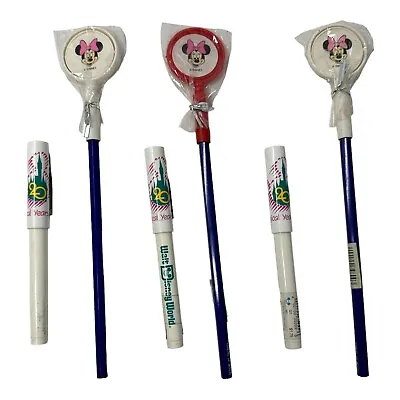 Vintage Disney Mickey Minnie Mouse Pen & Pencil Lot Of 6 Made USA NOS • $14.80