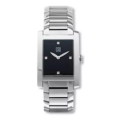 ESQ Movado Venture Diamond Black Dial Stainless Steel Quartz Watch 07300905 • $299