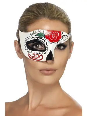 Day Of The Dead Half Eye Mask Mexican Halloween Fancy Dress Costume Accessory • $9.95