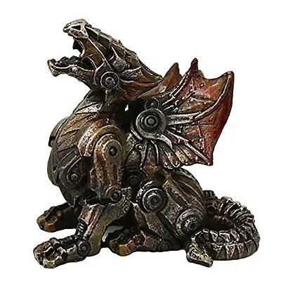 Steampunk Metal And Gears Dragon Figurine Mythical Fantasy Decoration Steam Punk • $14.89