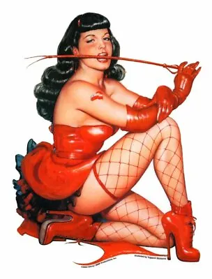 Sexy DOMINATRIX Bettie Page VINTAGE PinUp Girl Window Sticker RETRO Tablet Decal • $4.99