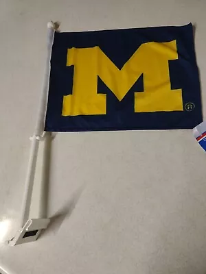 Officially Licensed NCAA Michigan Wolverines Team Logo Blue Car Window Flag  • $6.99