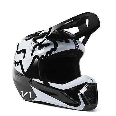 Fox Racing Black/White V1 Leed Motocross Helmet DOT/ECE Offroad MotoX MIPS • $134.95