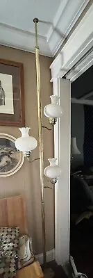 $120 • Buy Vintage Tension Pole Hobnail Milk Glass Floor To Ceiling Lamp