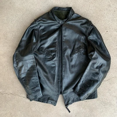 $300 • Buy Vintage 60s 70s Schott Perfecto CAF1 Cafe Racer Leather Steerhide Jacket Size M