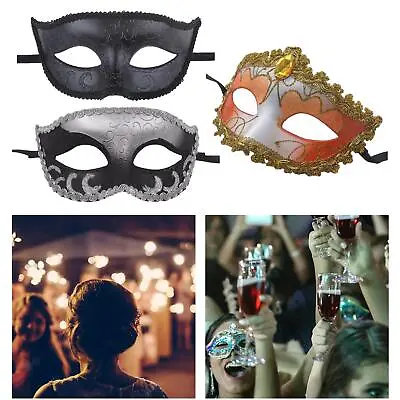 Masquerade Ball Mask Party Mask Lace Up Fancy Dress Costume Party Decor • £4.94