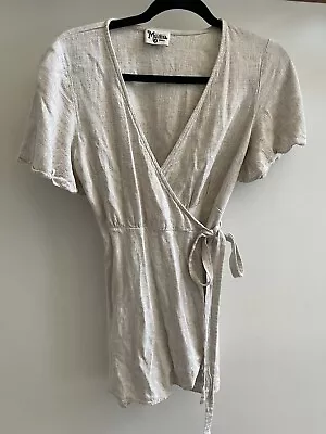 Show Me Your Mumu Linen Wrap Dress Size Small • $39.99