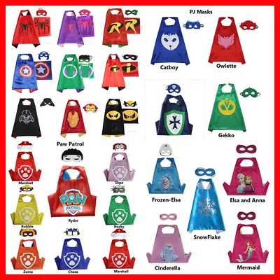 Superhero Cape & Mask For Boys Girls Kids Party Costume Set Spiderman Spidergirl • $3.15