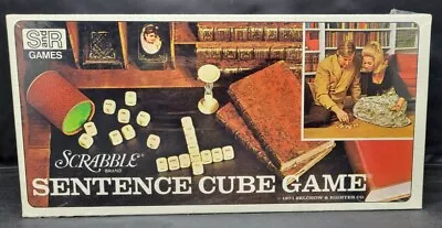 Vintage Scrabble Sentence Cube Game 1971 Wood Dice S & R Games USA New Sealed  • $26.99