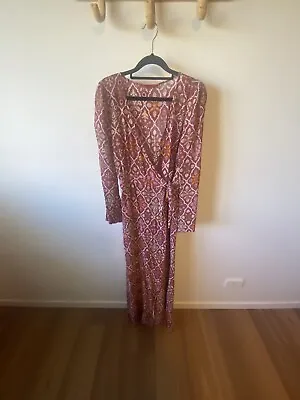 $26.40 • Buy Tigerlily Dress 12 Wrap Dress Maxi Burgundy