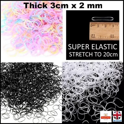 £1.21 • Buy Hair Rubber Bands Small Mini Elastic 100-1000pcs Pack Braids Girls Women Kids 