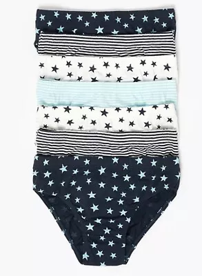 7 Pack M&S Boys' Cotton With Stretch Star Briefs |  Age 3-4 Years | RRP £9.50 • £6.95