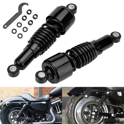 1 Pair 12  Rear Shock Absorber Black Fits Harley Fat Bob Low Rider Wide Glide • $65.49