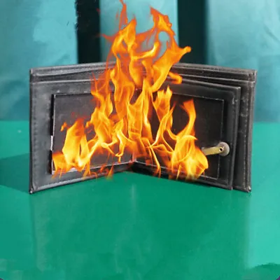 Magic Trick Leather Flame Fire Wallet Magician Stage Perform Street Prop Show • £10.18