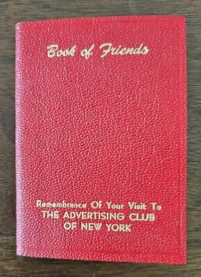 Vintage Advertising Address Book Advertising Club Of New York Book Of Friends • $12