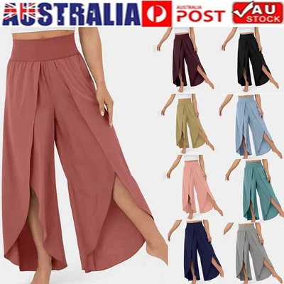 $23.74 • Buy Womens Casual Palazzo Pants Yoga Wide Leg Pants Hippie Harem Boho Loose Trousers