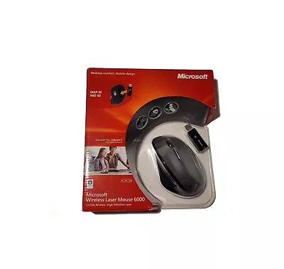 Microsoft Wireless Laser Mouse 6000 High Definition 2.4 GHz NIB Model 1140 1123 • $79.98