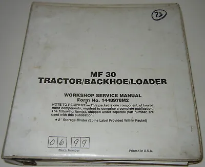 Massey Ferguson MF30 Tractor-Backhoe-Loader OEM Owners Workshop Service Manual • $19.50