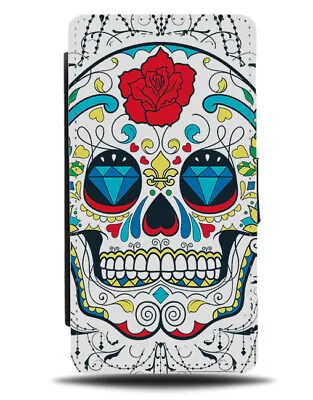 Mexican Traditional Sugar Skull Flip Wallet Phone Case Floral Flowery Style E280 • £19.99