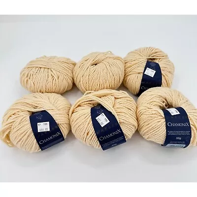 Angora Merino Wool Yarn 6 Balls SH909 Butter Cream Knitting By Jaeger Chamonix  • $87.30