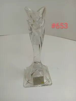 Art Deco Lead Crystal Candle Holder Revival Style 80's Slovenia VTG Mikasa  • $15.99