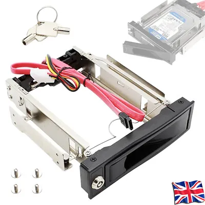 5.25'' PC Drive Bay 3.5'' SATA HDD Hard Drive Internal Caddy Case Replacement • £18.99