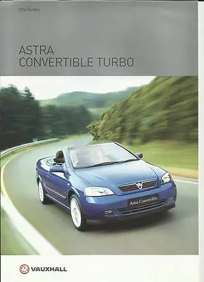 Vauxhall Astra Convertible Turbo Sales Brochure 2002 2003 • $8.70