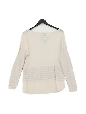 Wrap Women's Jumper UK 12 Cream Linen With Cotton Silk Pullover • £15.30