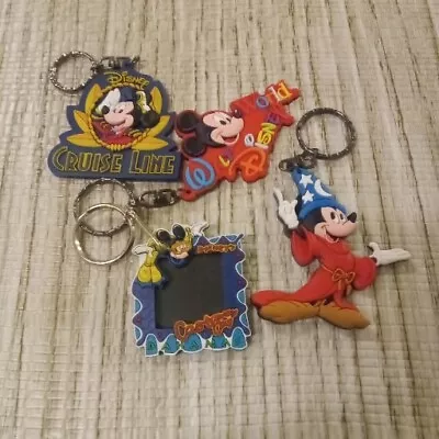 DISNEY WORLD Disney Cruise MICKEY MOUSE LOT OF 4 KEYCHAINS Rubber Collectible • $12.95