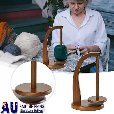 Magnetic Wool Revolving Spinning Knitting Crochet Yarn Ball Feeder Holder Wooden • $28.99