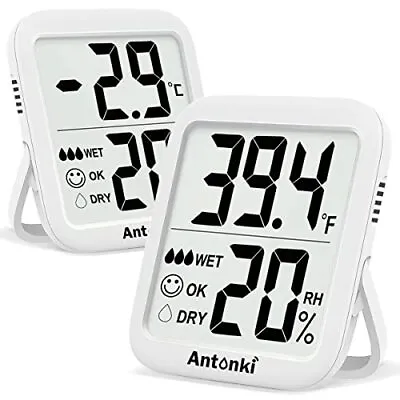 $10.88 • Buy Antonki Room Thermometer Indoor Hygrometer Humidity Gauge Humidity Meter Digi...