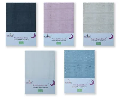 £8.99 • Buy 2 Pram Cellular Blankets 100% Cotton Extra Soft Travel Cot ,Moses Basket Blanket