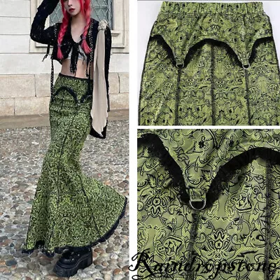 Women Retro Vintage Gothic Victorian Fishtail Skirt Steampunk Long Mermaid Dress • $35.99