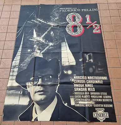 8 1/2 Federico Fellini Mastroianni Italian Movie Poster 4sh  First Release 1963 • $1500