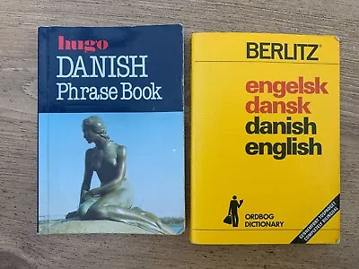 Berlitz Danish-English Pocket Dictionary AND Hugo Danish Phrase Book • £9.99