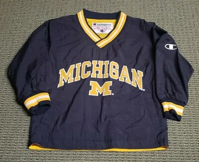 Michigan Wolverines Champion Pullover Reversible Light Jacket Size Youth Medium • $19.99