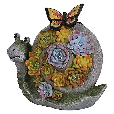 Intricately Detailed Hand Painted Solar Powered Fun 22cm Snail Garden Ornament • £20.99