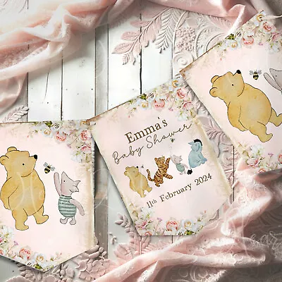 Personalised Winnie The Pooh Baby Bunting - Christening Baby Shower Birthday • £6.99