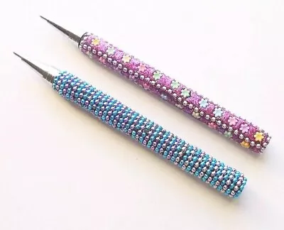 2 BEADED MULTICOLOR BALLPOINT PENS  From India  -  Vintage 1970s • $2