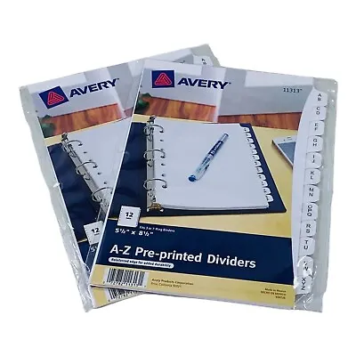 2 Sets Avery A-Z Pre-printed Dividers 5.5  X 8.5  Fits 3 Or 7 Ring Binders • $11.03