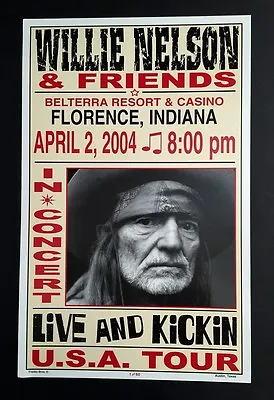 $99.95 • Buy 2004 WILLIE NELSON CONCERT POSTER FRANK BROS SHOW PRINT FLORENCE INDIANA 1 Of 60