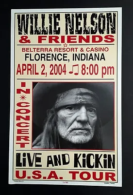 2004 WILLIE NELSON CONCERT POSTER FRANK BROS SHOW PRINT FLORENCE INDIANA 1 Of 60 • $99.95