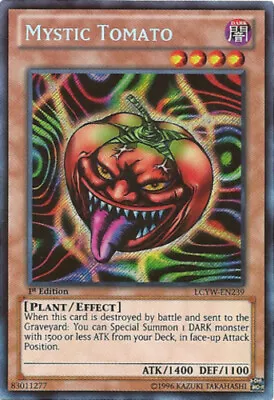 Yugioh! LP Mystic Tomato - LCYW-EN239 - Secret Rare - Unlimited Edition Lightly  • $6.72