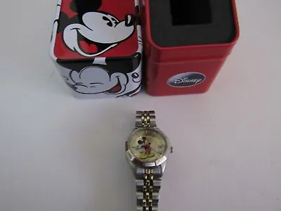 MZBerger Disney Mickey Mouse Watch With Original Chain And Tin Collectible • $27